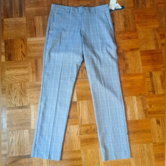 NWT Perry Ellis Grey Checkered Dress Pants - Picture 1 of 5